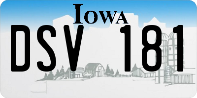 IA license plate DSV181