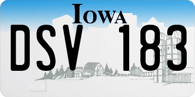 IA license plate DSV183