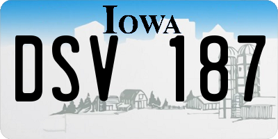 IA license plate DSV187
