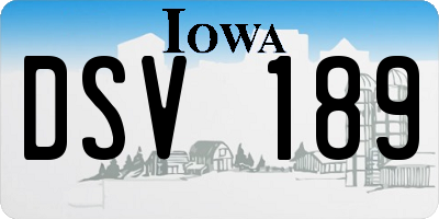 IA license plate DSV189