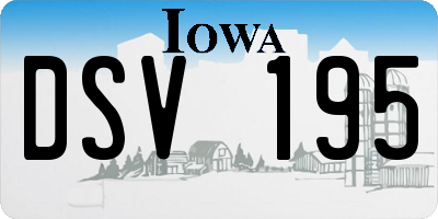 IA license plate DSV195