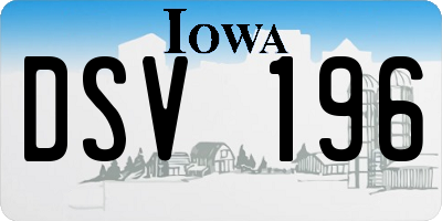 IA license plate DSV196
