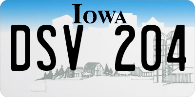 IA license plate DSV204