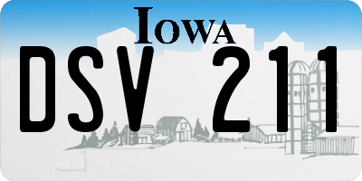 IA license plate DSV211