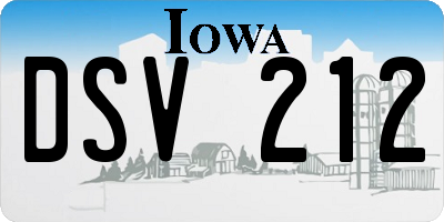IA license plate DSV212