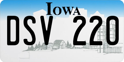 IA license plate DSV220