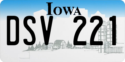 IA license plate DSV221
