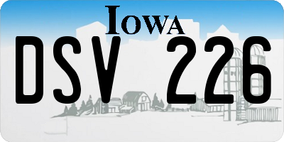IA license plate DSV226