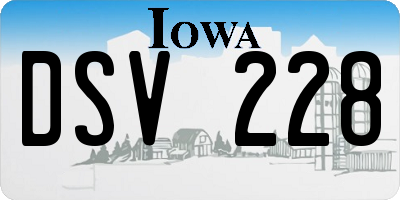 IA license plate DSV228