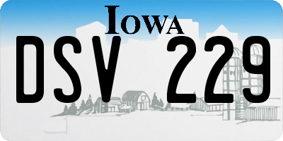 IA license plate DSV229