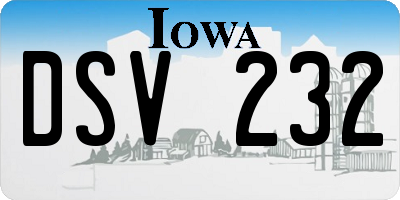 IA license plate DSV232