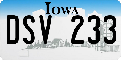 IA license plate DSV233