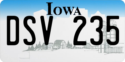 IA license plate DSV235