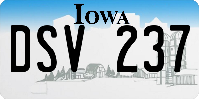 IA license plate DSV237