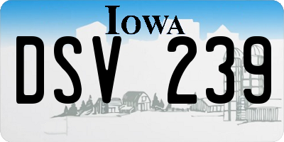 IA license plate DSV239