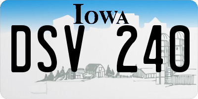 IA license plate DSV240