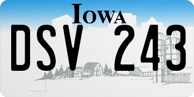 IA license plate DSV243