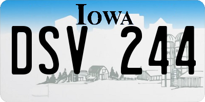 IA license plate DSV244