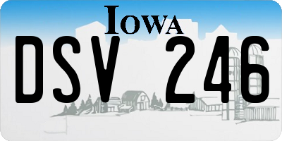 IA license plate DSV246