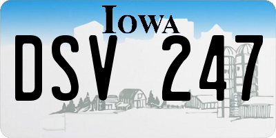 IA license plate DSV247