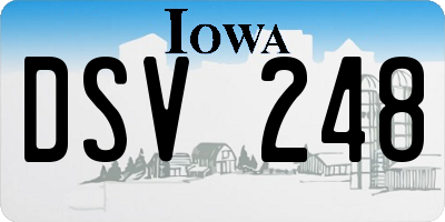 IA license plate DSV248