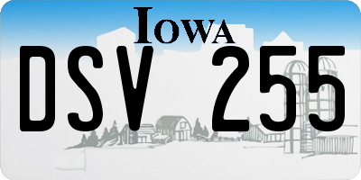 IA license plate DSV255