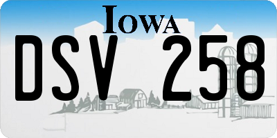 IA license plate DSV258