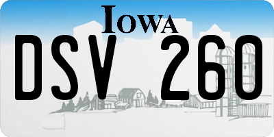 IA license plate DSV260