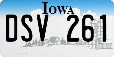 IA license plate DSV261