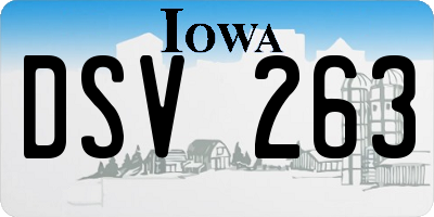 IA license plate DSV263