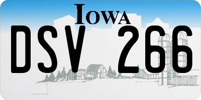 IA license plate DSV266