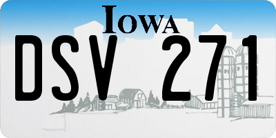 IA license plate DSV271