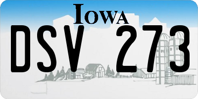 IA license plate DSV273