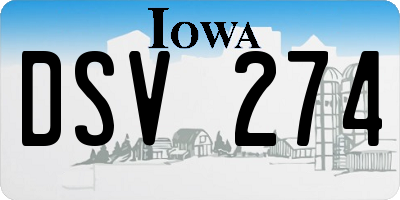 IA license plate DSV274