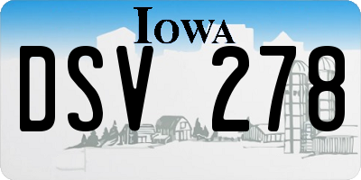 IA license plate DSV278