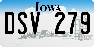 IA license plate DSV279