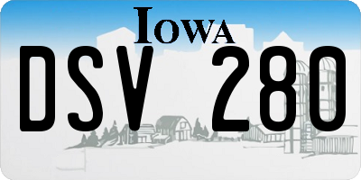 IA license plate DSV280