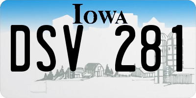 IA license plate DSV281