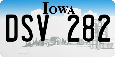 IA license plate DSV282