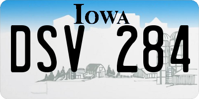IA license plate DSV284