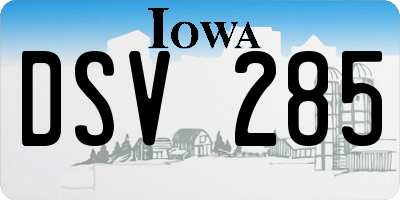 IA license plate DSV285