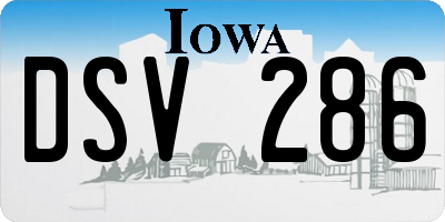 IA license plate DSV286