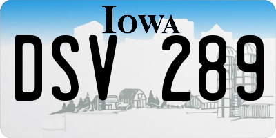 IA license plate DSV289