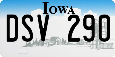 IA license plate DSV290