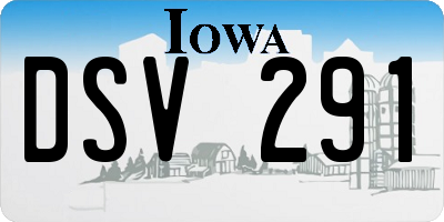 IA license plate DSV291