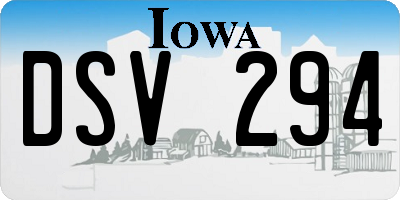 IA license plate DSV294