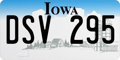 IA license plate DSV295