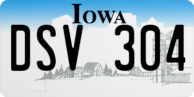 IA license plate DSV304