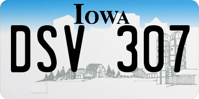 IA license plate DSV307