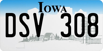IA license plate DSV308